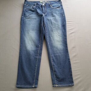 Old Navy Rockstar Mid-Rise Skinny Crop Jeans Sierra Dark Wash Blue Womens Sz 12